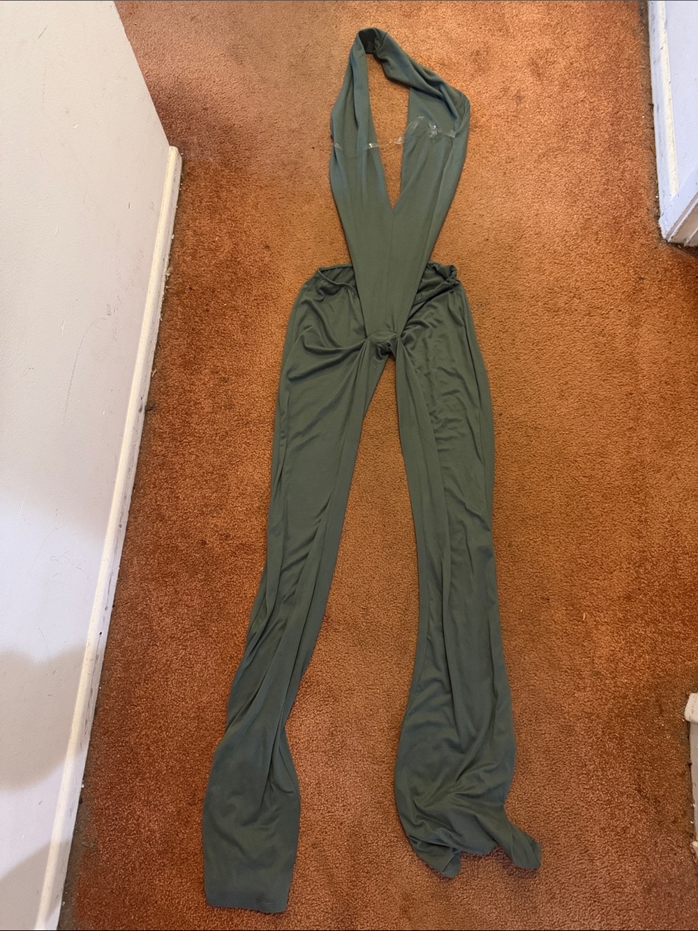Olive Green Halter Jumpsuit